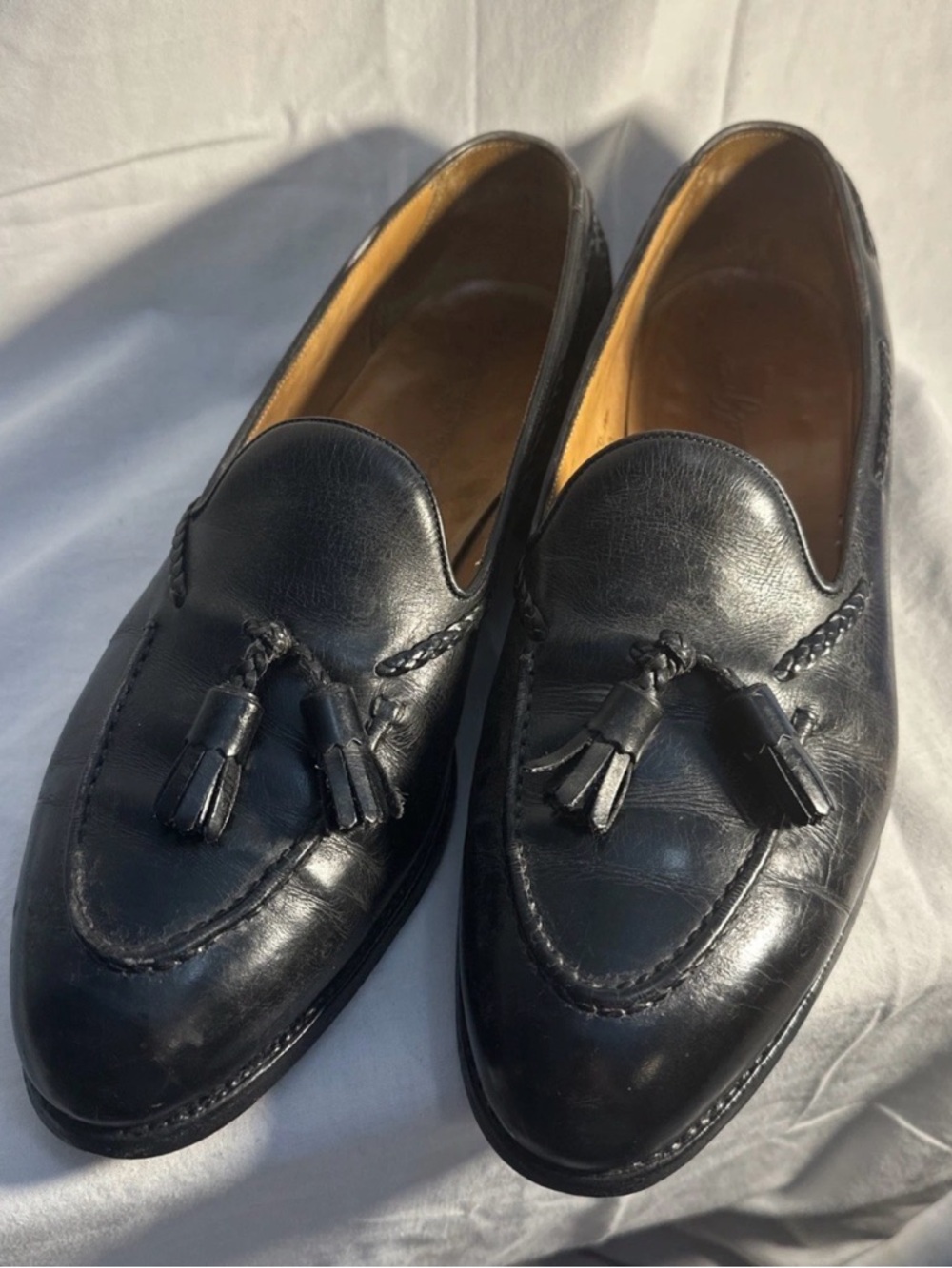 Edward Green England Belgravia Tassel Penny Loafers 184  US 9.5 D Black
